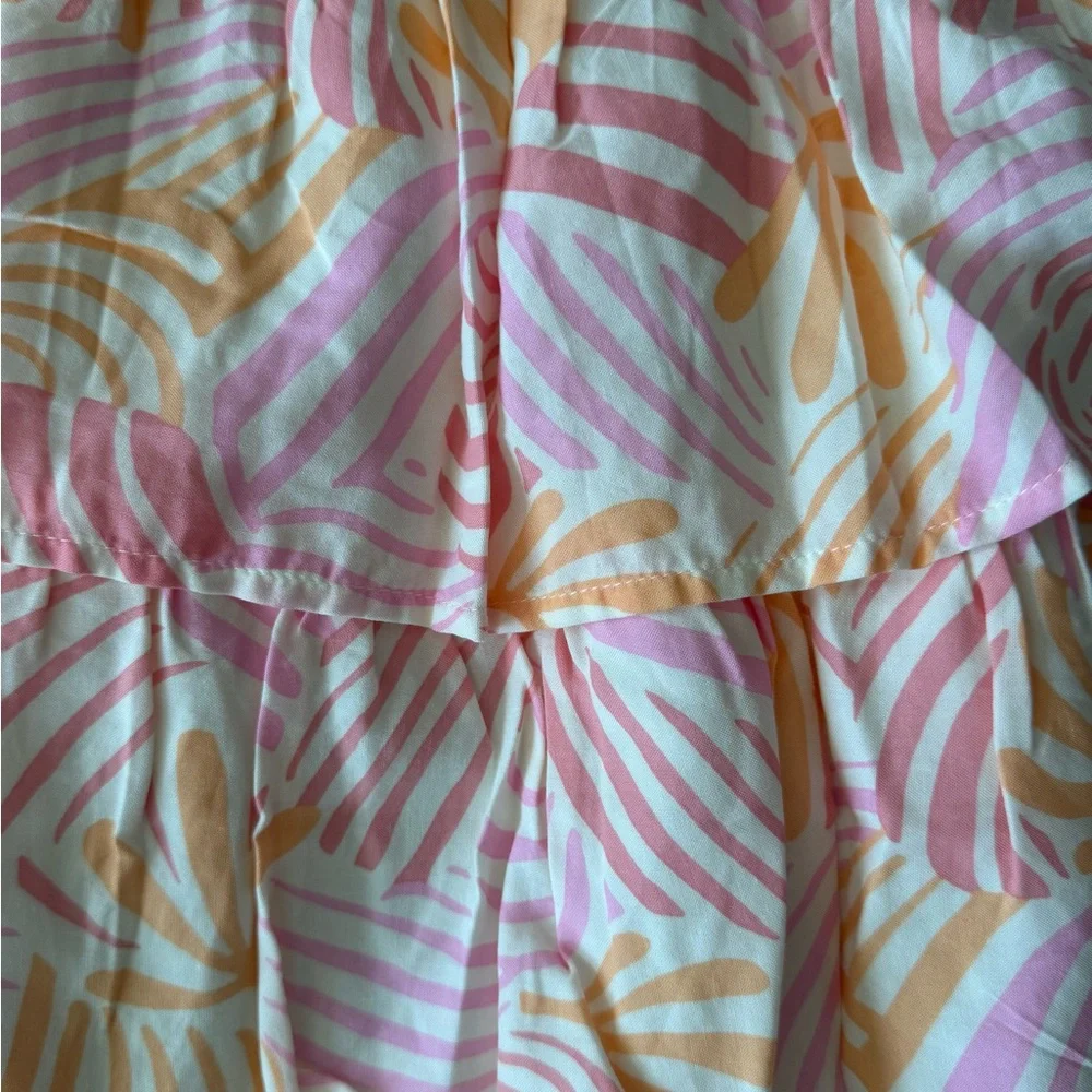 Girls Tiered Dress Smocked Summer Dress Ruffle Sleeveless Dress Size Small 6x - Picture 4 of 8